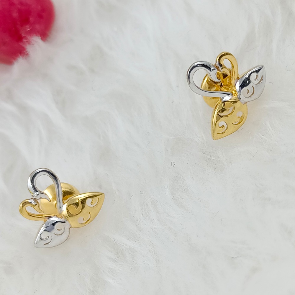916 GOLD FANCY CASTING RODIUM EARRING