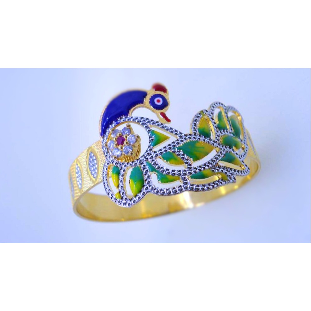 916 Gold Peacock Design CNC Casting Ladies Kada SB-B013