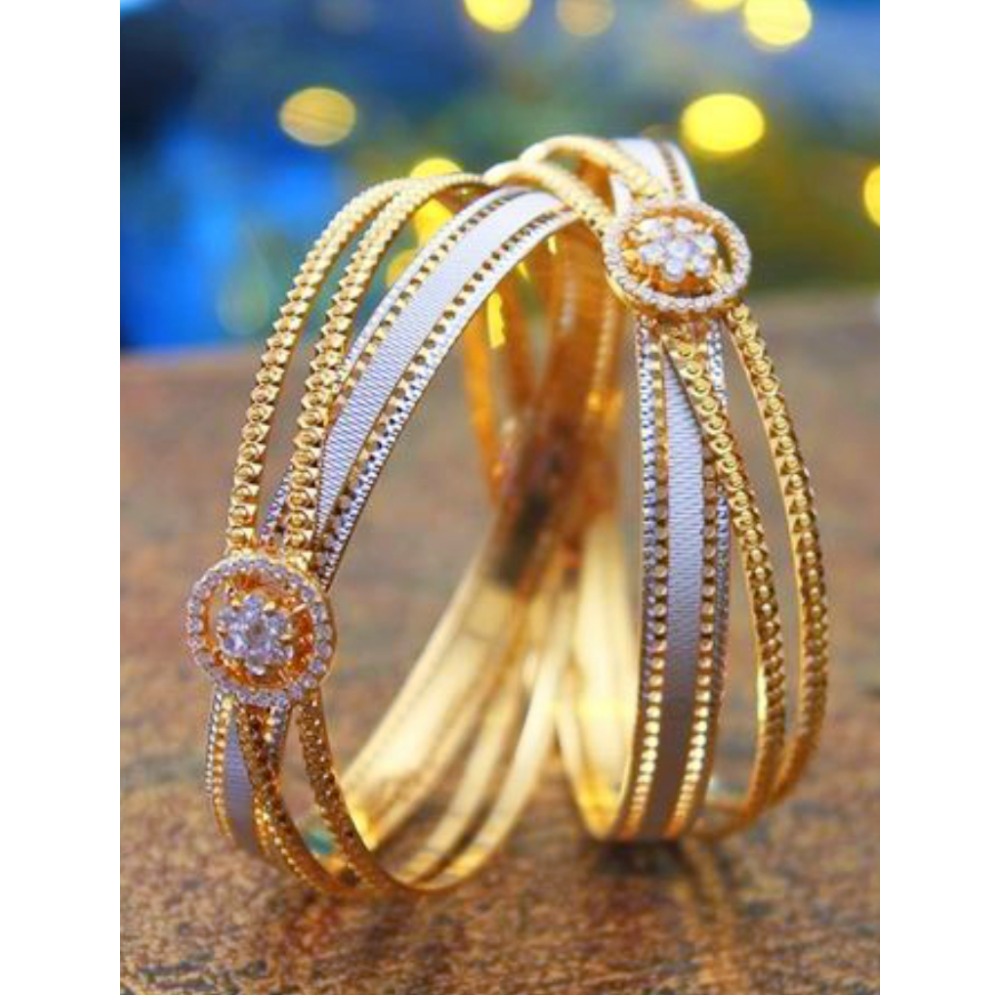 22KT Gold Fancy CNC Casting Lazer Joint Bangle SB-B010