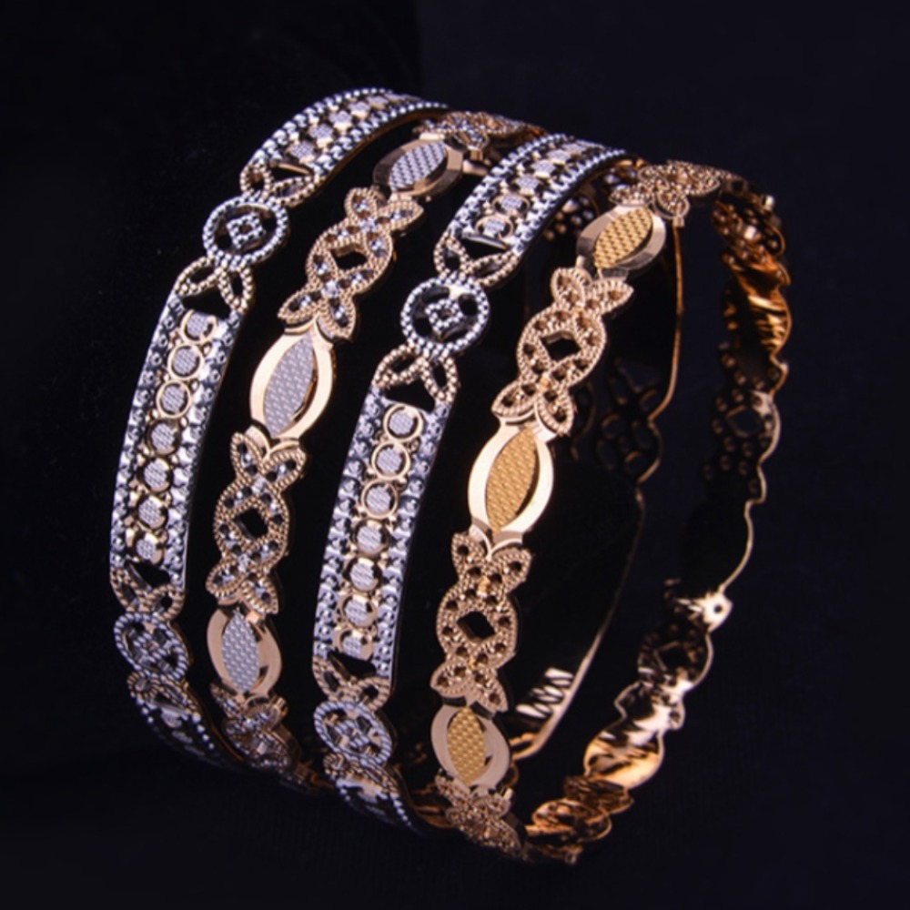 22KT Gold Fancy 4 PCs CNC Bangles SB-B008