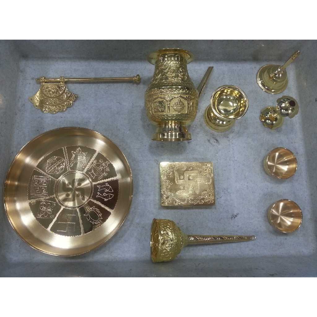 22kt gold pooja set