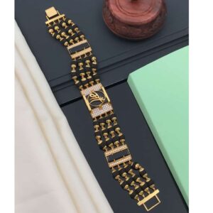 Gold Plated maa Rudraksha Bracelet