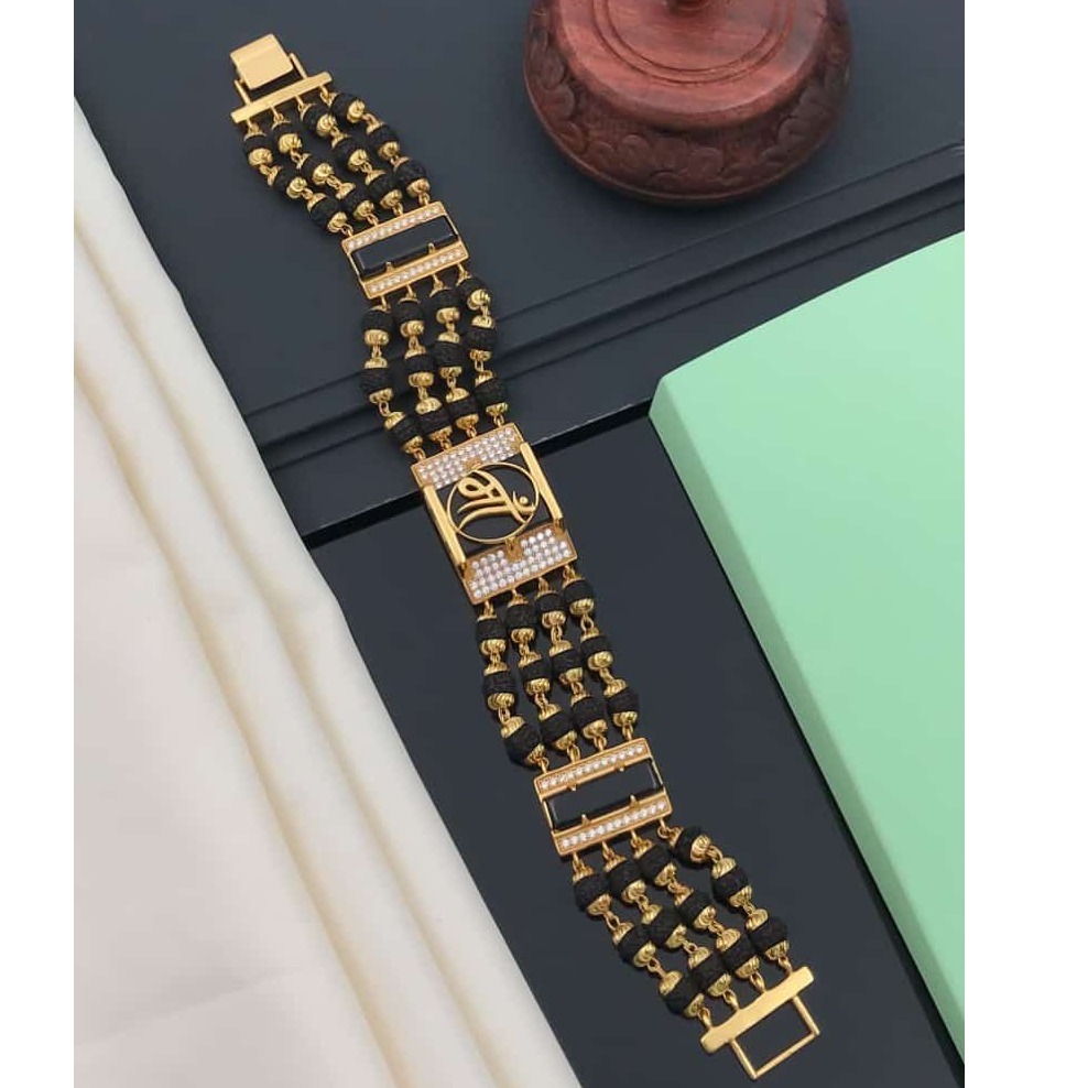 Gold Plated maa Rudraksha Bracelet