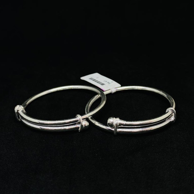 adjustable pure silver baby kada