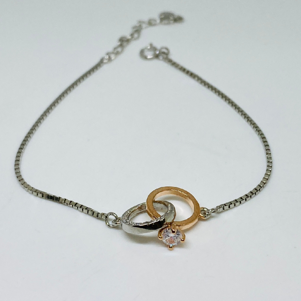 925 Silver Double Tone Bracelet