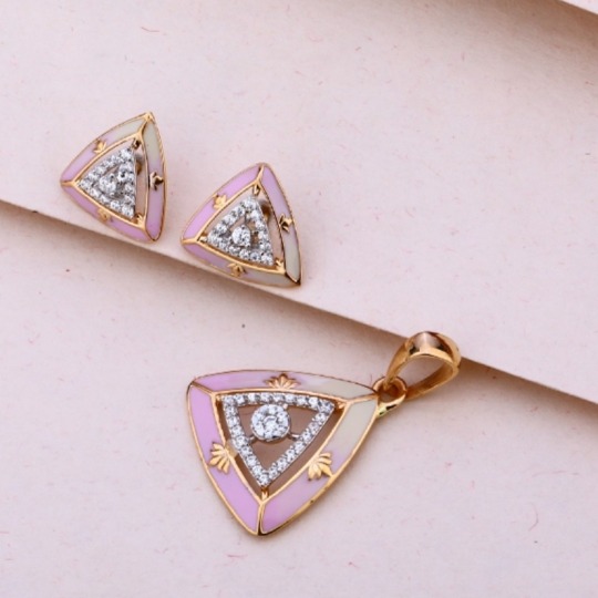 20 cart rose gold ladies pendants set RH-PS754