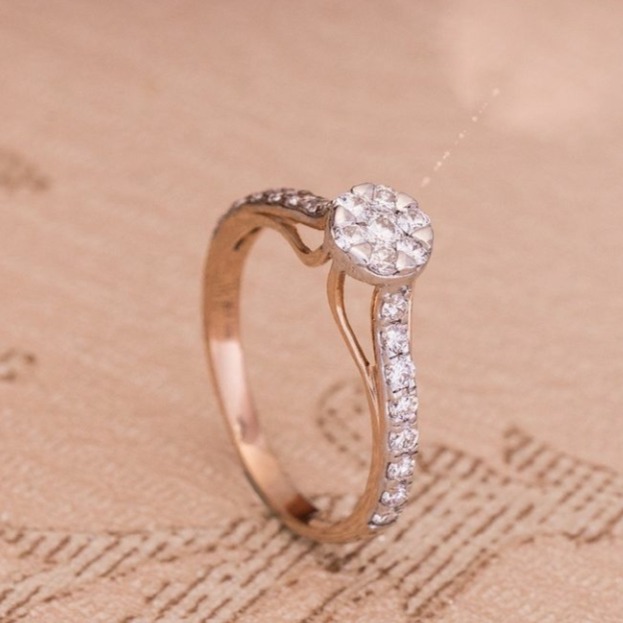 18 carat rose gold victorian ladies rings rh-lr929