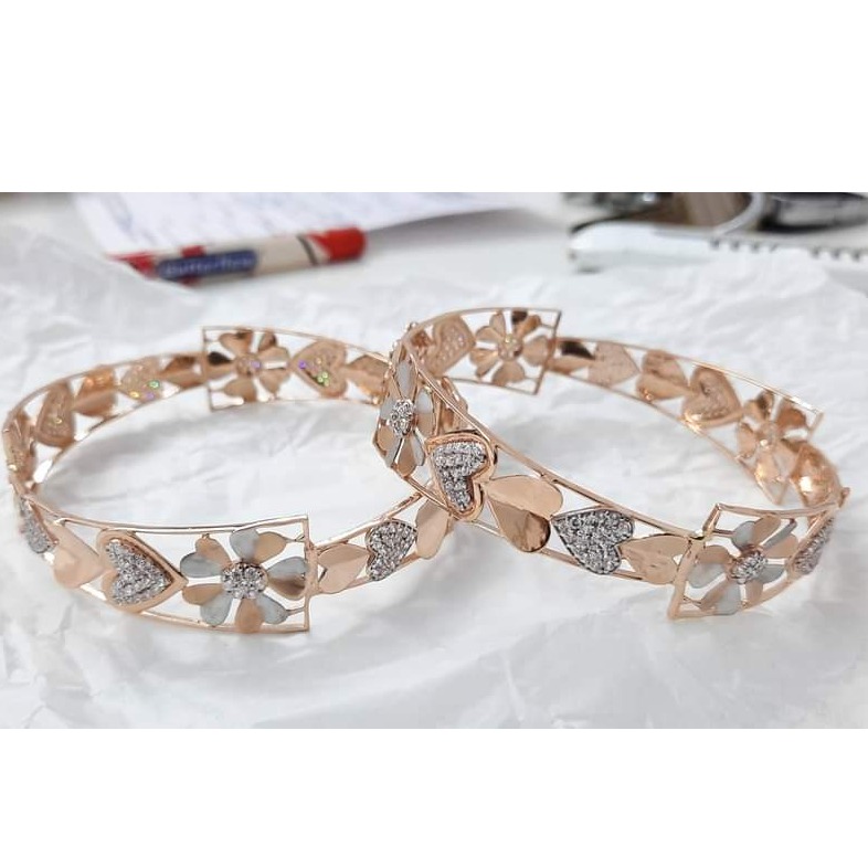 20 carat rose gold Designer ladies bangles rh-lb813