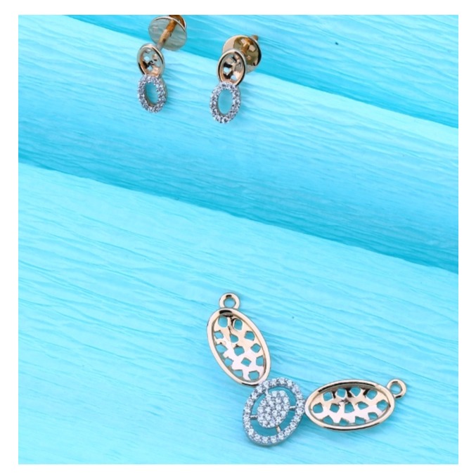18 carat rose gold antique ladies pendants set RH-PS339
