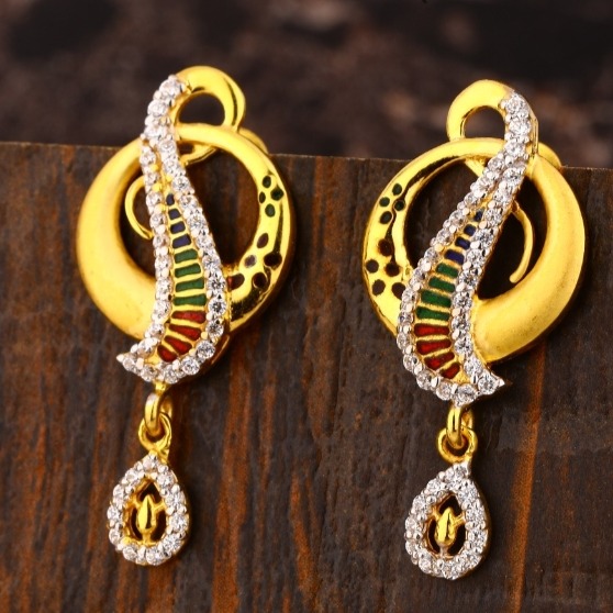 22 carat gold diamonds earrings RH-LE870