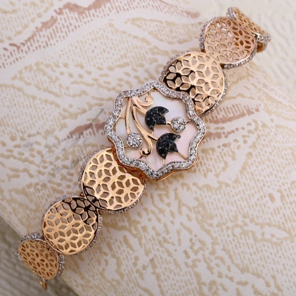 18 carat rose gold kada bracelet RH-LB624
