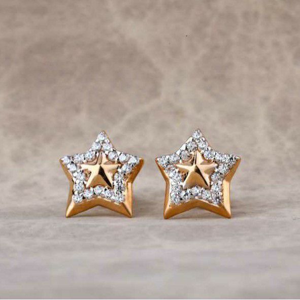 18 Carat Rose Gold Antique Ladies Earrings RH-LE693