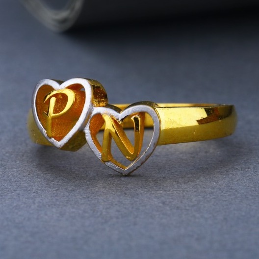 22 Carat gold letter name p And N Rings rH-GR01