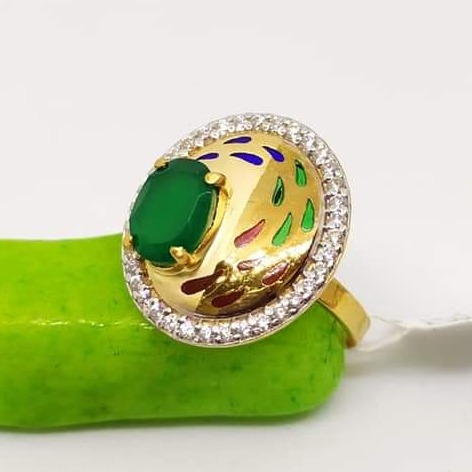 916 Gold CZ classic Ladies Ring RH-LR55