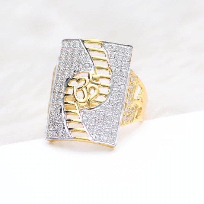 916 Gold 22Kt  CZ Daimond OM Ring RH-GR55
