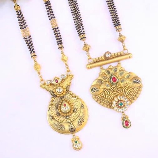 22Kt Gold Jadter Gold Mangalsutra  RH-JM49