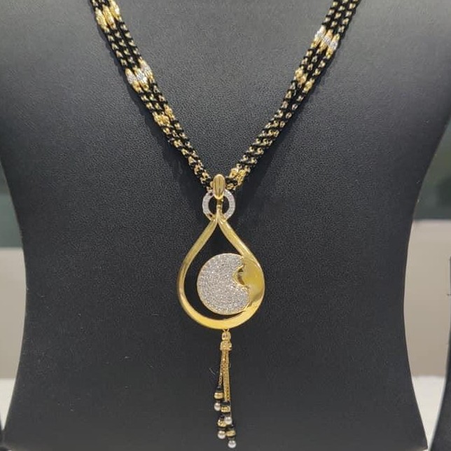 916 Hm Gold Mangalsutra Daliy Wear RH-GM045
