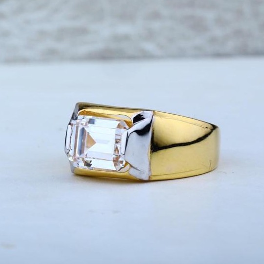 916 Gold Singal Stone Gents Ring RH-GR105