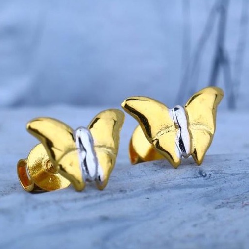 916 Gold Butterfly Desgin Bacha EarRing RH-BE01