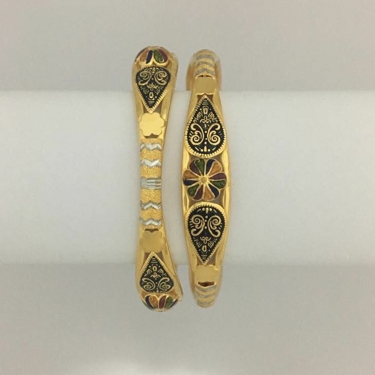 916 Gold Antique Kadli Bangle RH-B008