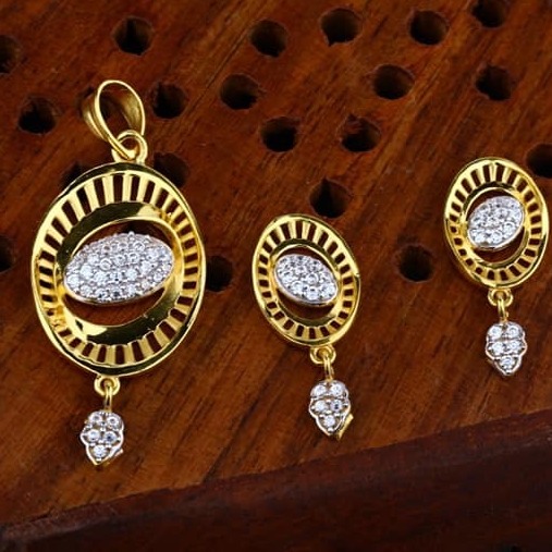 916 gold cz Pendant Set ps-0004