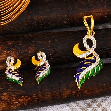 916 gold cz Pendant Set