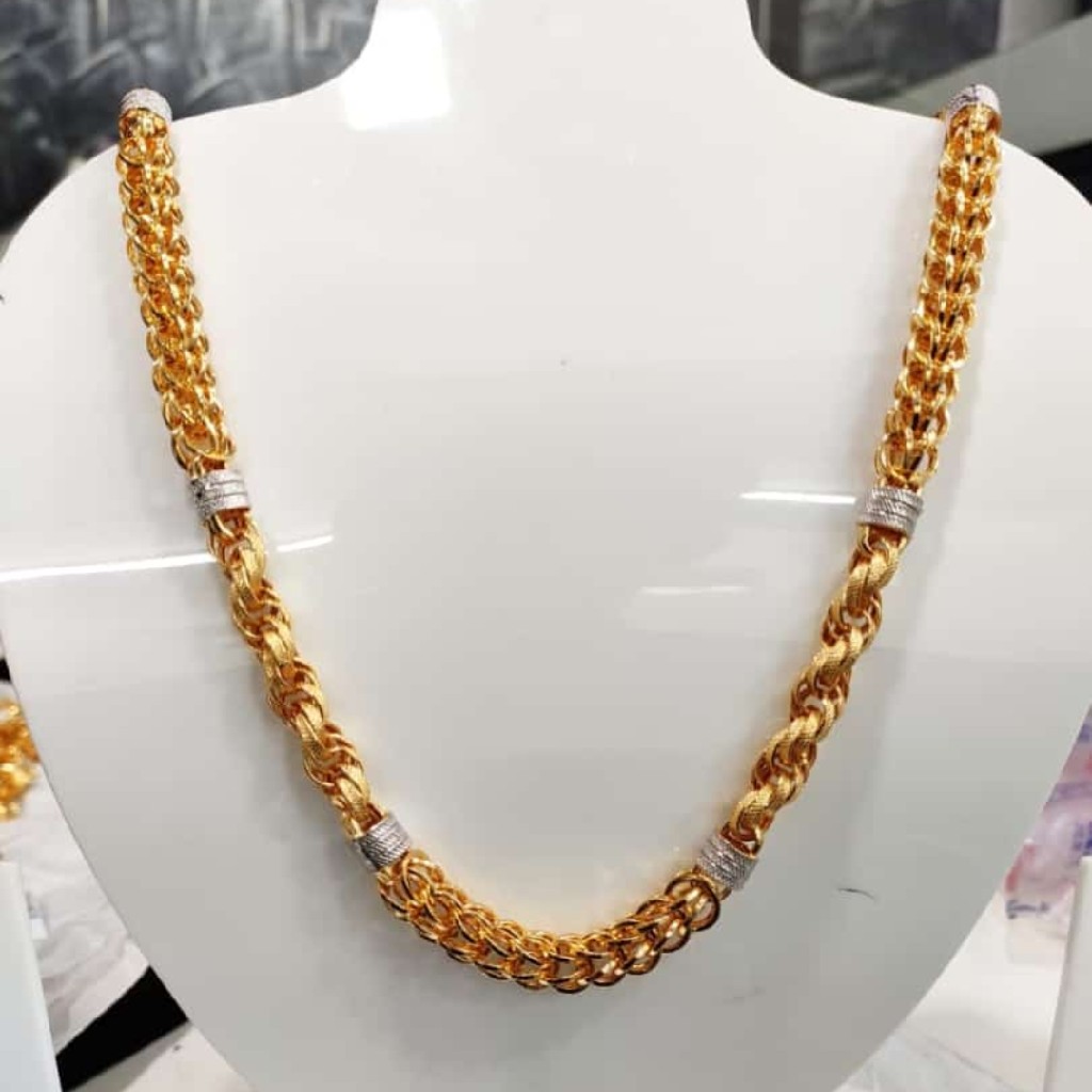 916 gold gents rodium chain