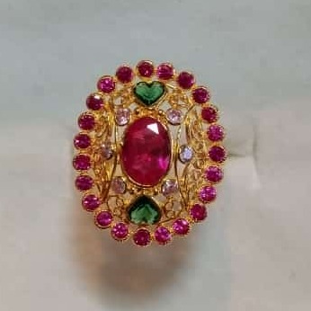 916 gold rani green diamond ladies ring
