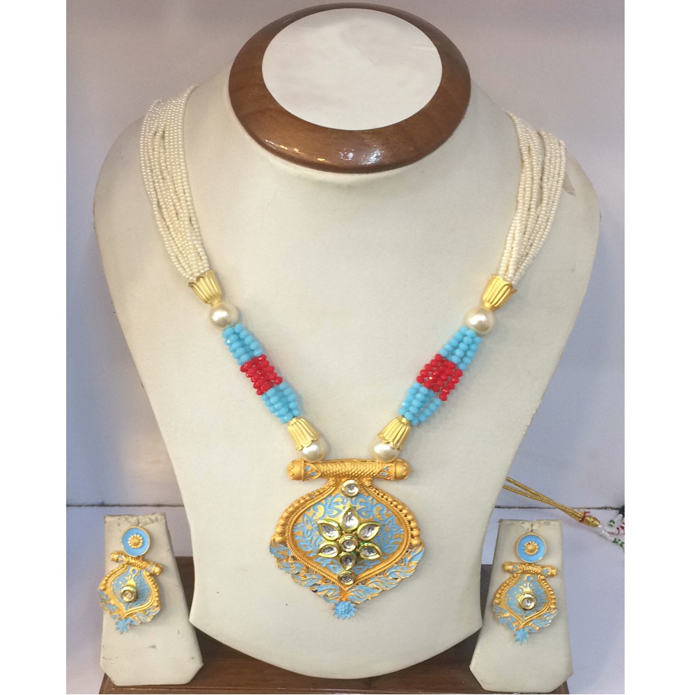 22Kt Gold Colorful Necklace Set RH-N005