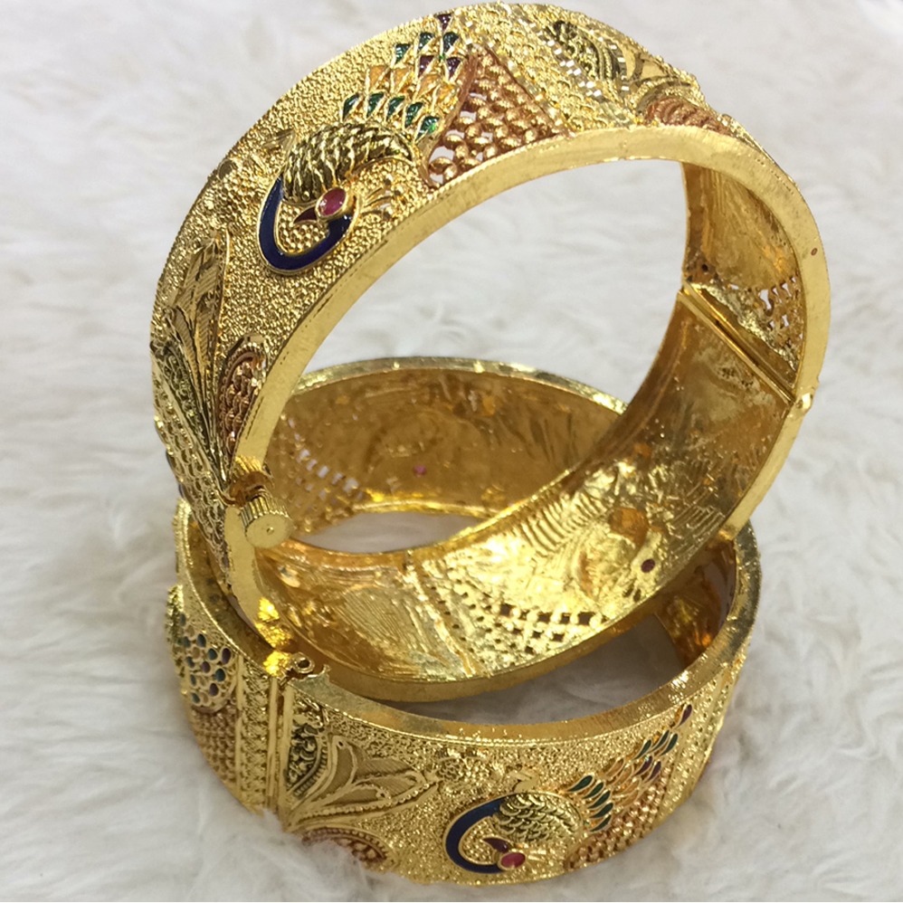 916 gold peacock design bangle kada rh-b001