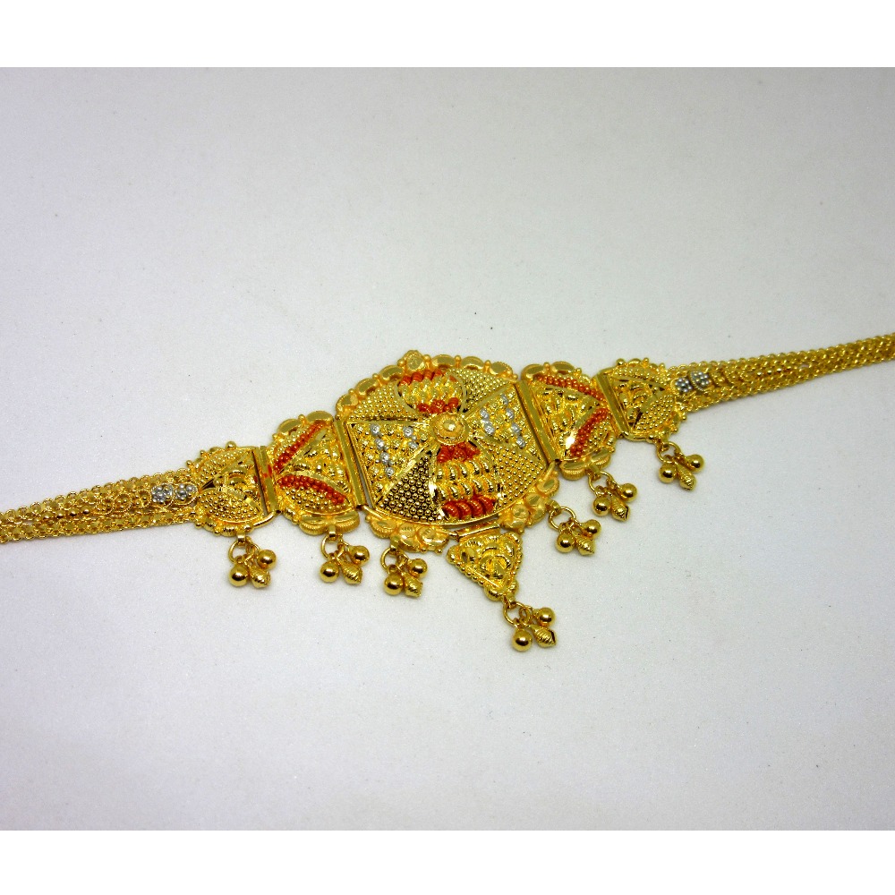 gold hallmark culcutti colorful bajubandh
