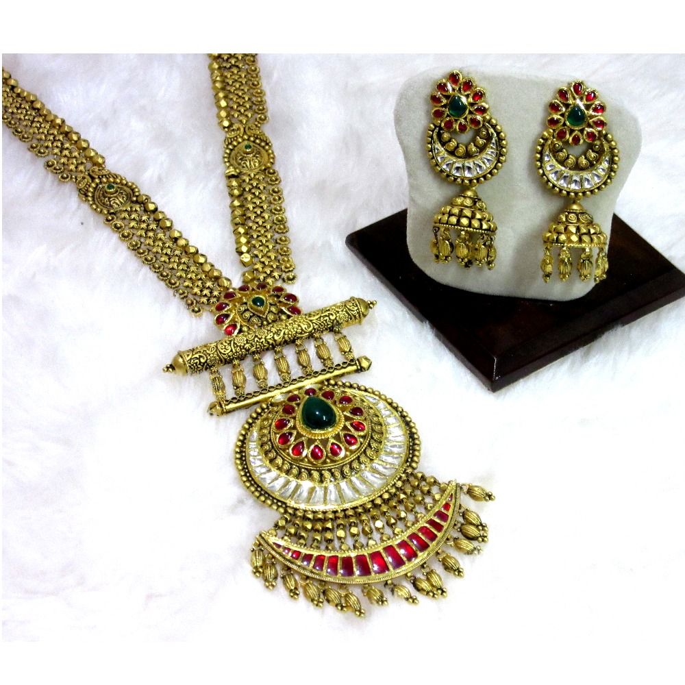 Long classic jadtar antique set