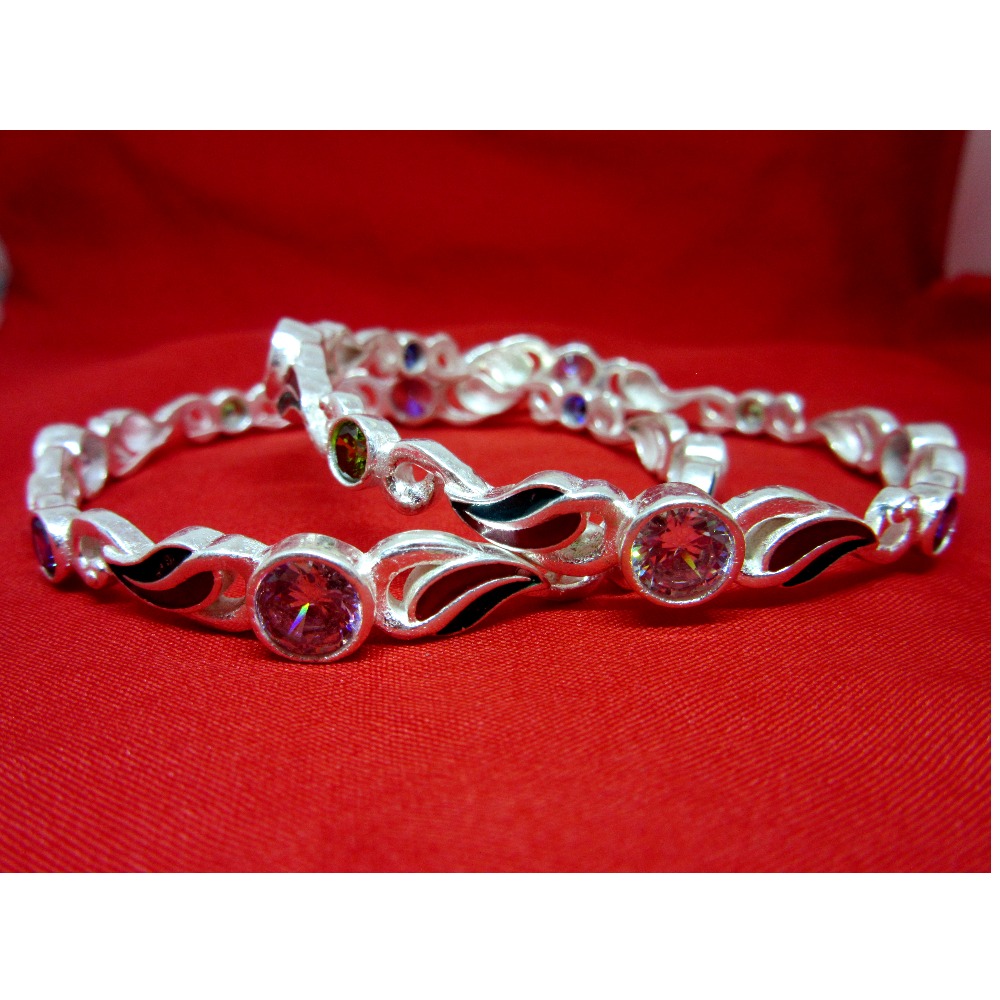 Silver 925 multicolor stone bangles sk925-5 - Image 2