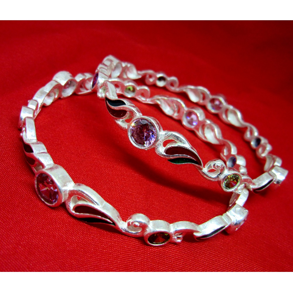 Silver 925 multicolor stone bangles sk925-5