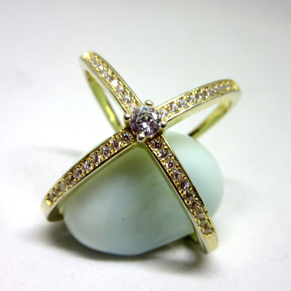 Silver 925 rare gold plated ring 4way sr925-262