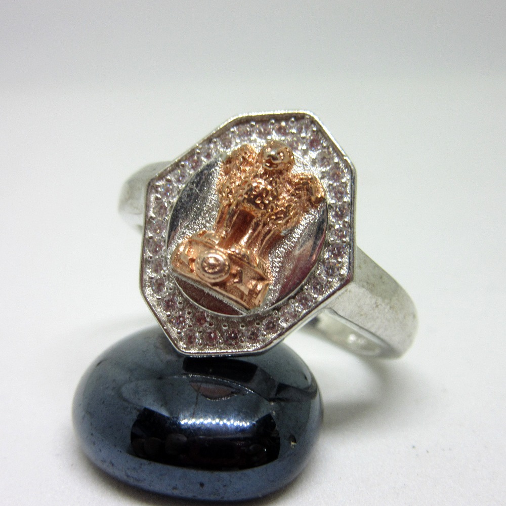 Silver 925 ashoka stambh ring sr925-176 - Image 2