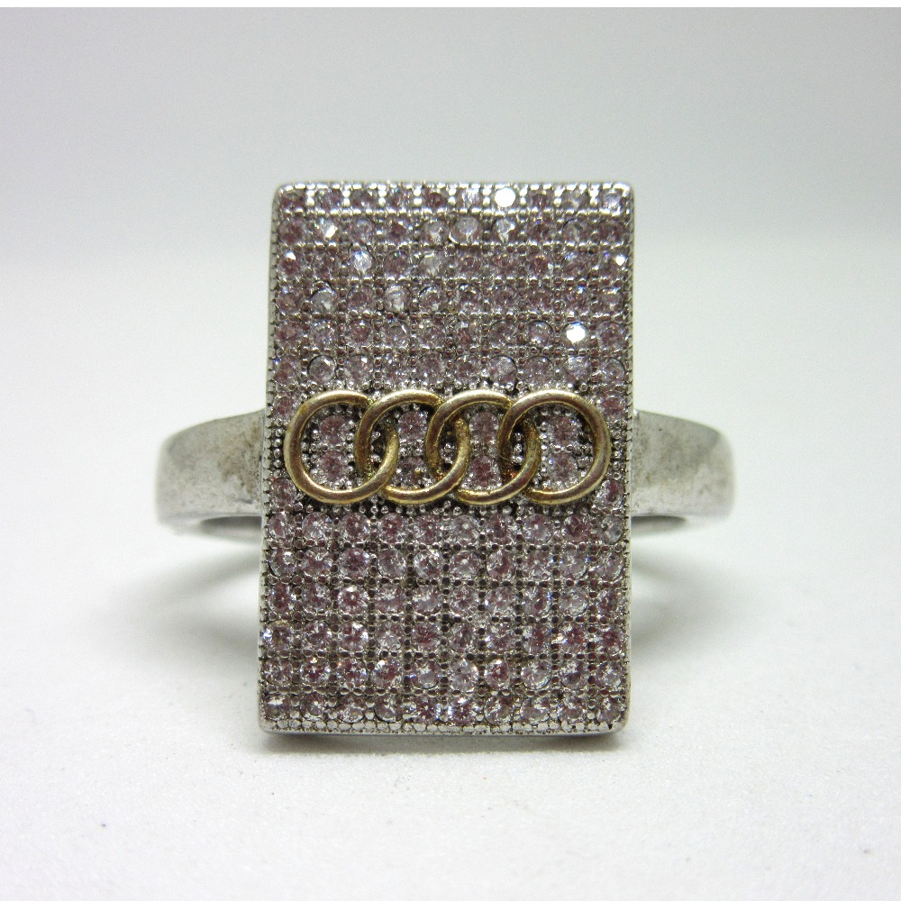 Silver 925 audi logo ring for gents sr925-112