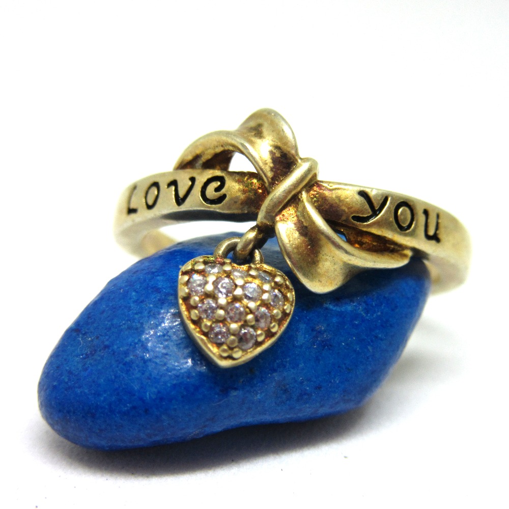 Silver 925 gold plated ring sr925-217