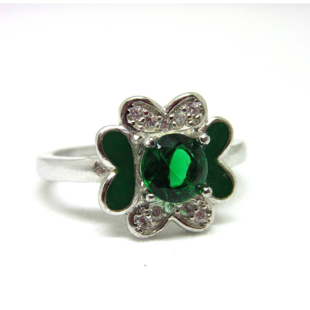 Silver 925 green stone meena ring sr925-106