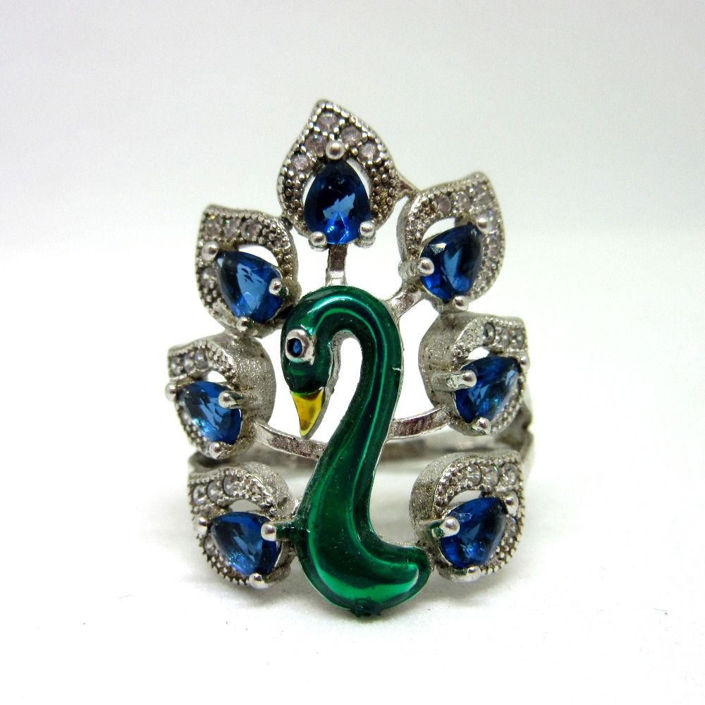 925 silver peacock ring sr925-36