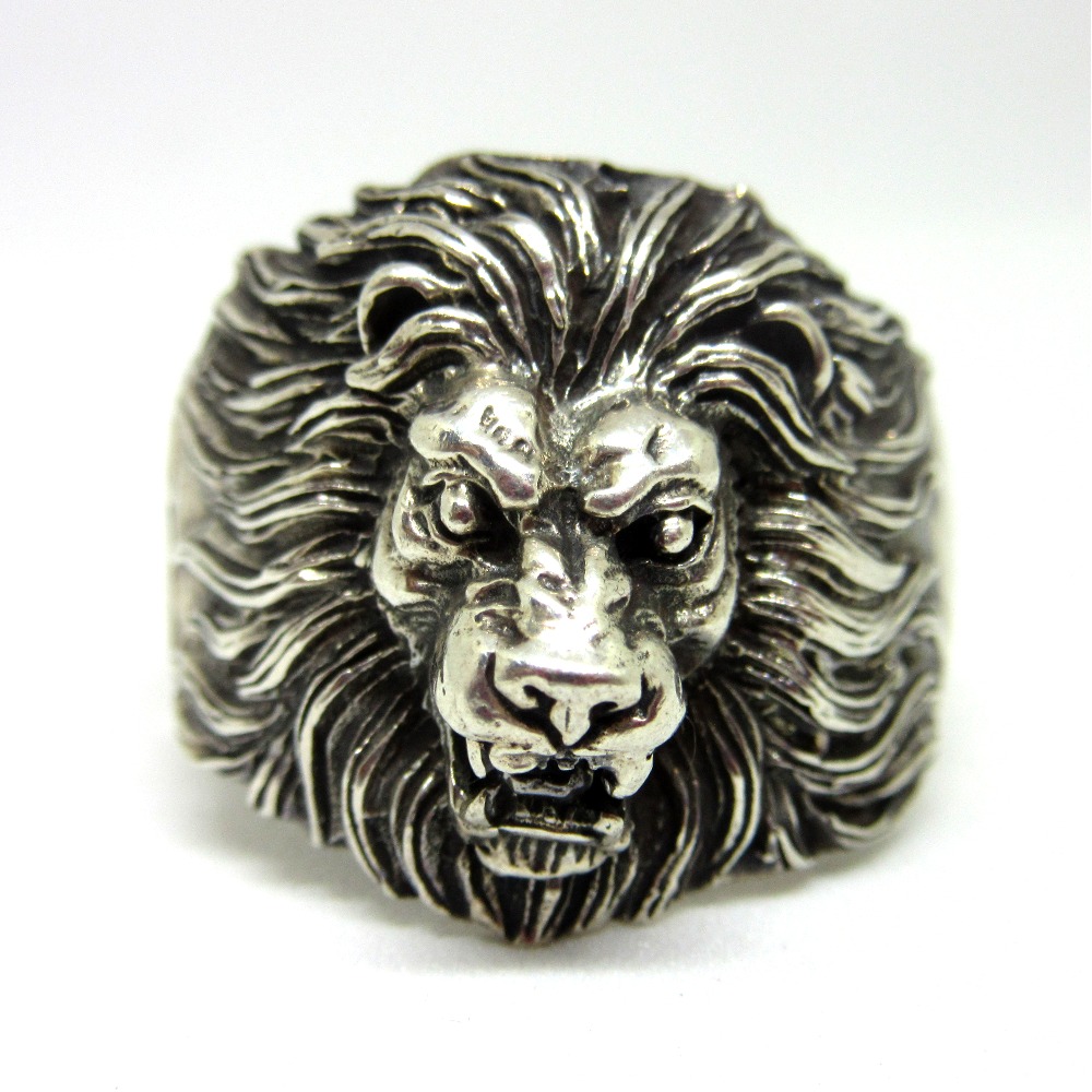 Oxidised Roaring lion Silver 925 Ring
