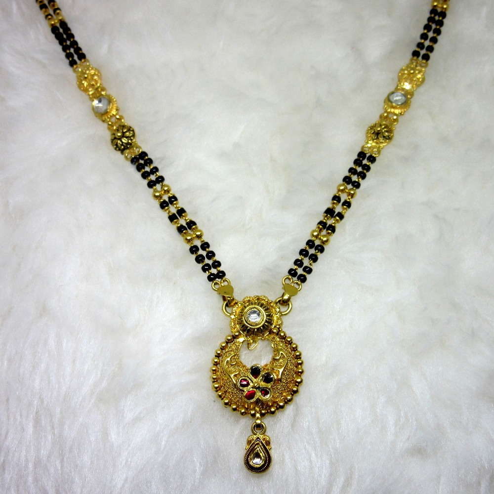 Gold semi jadtar classic mangalsutra