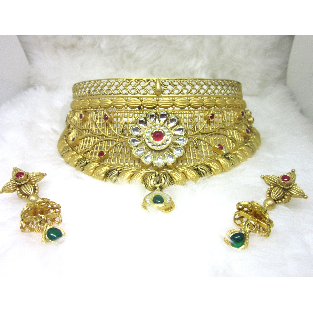 Special bridal gold hm916 jadtar chokker set