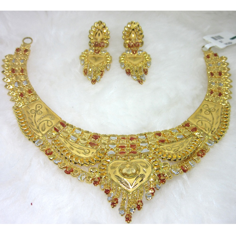 Gold hm916 handmade lite weight necklace set