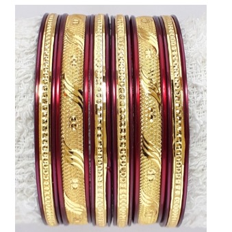 Fancy Maroon Plastic Bangles