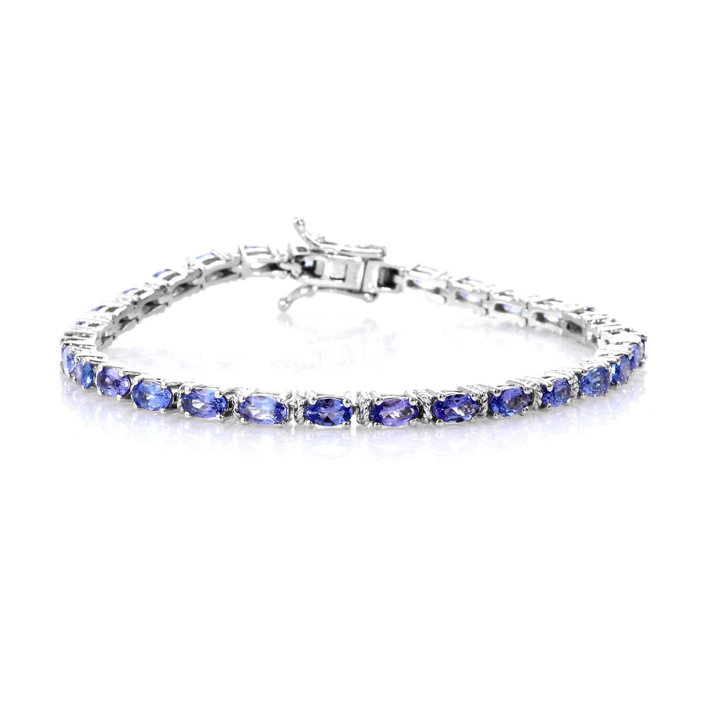 Premium AA Tanzanite Platinum Over Sterling Silver Bracelet