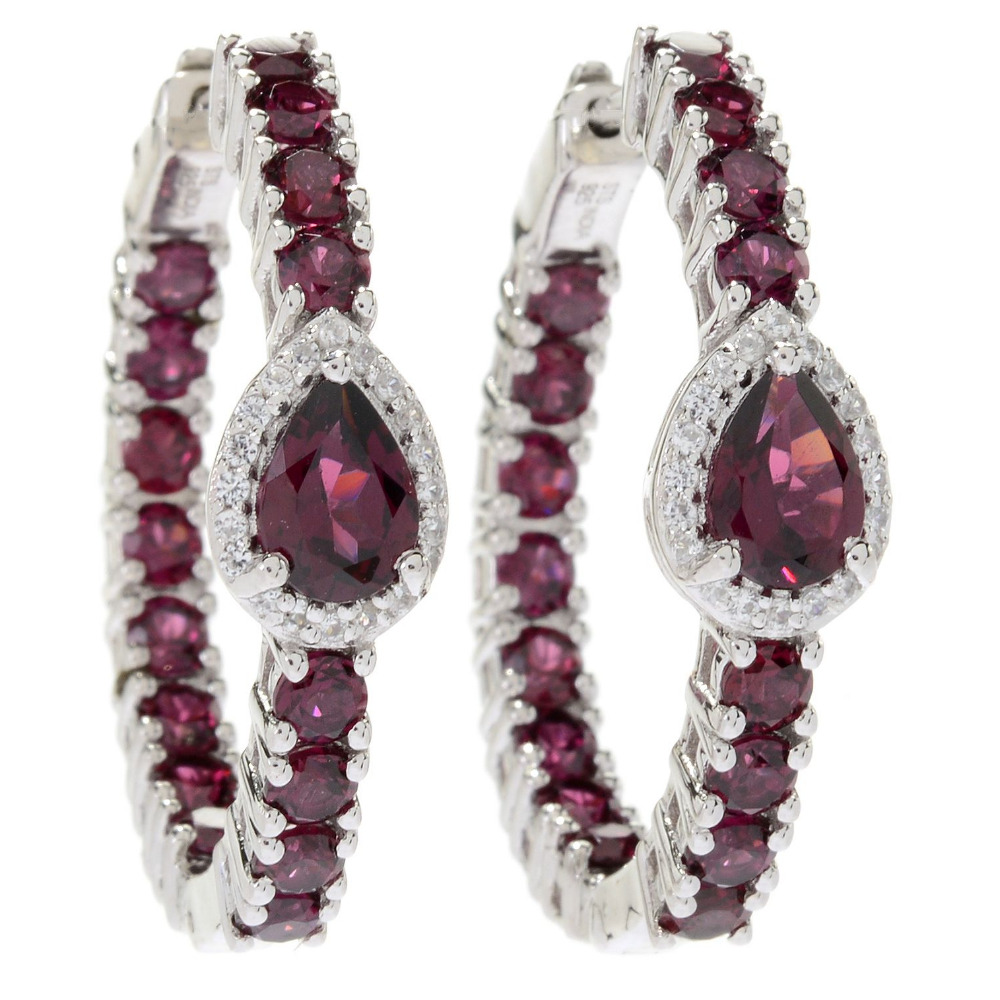 Inner-Outer Hoop Earring in Multi Stone