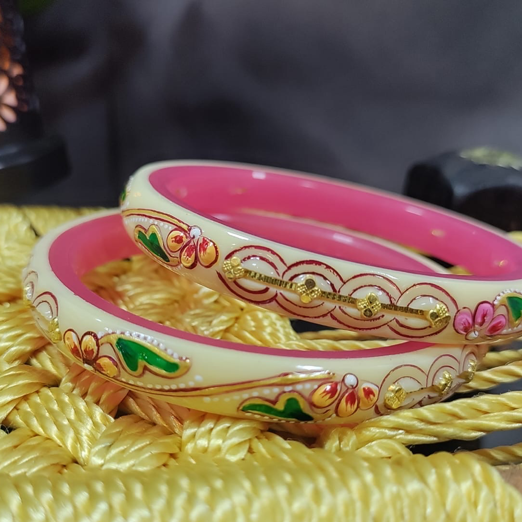 gold Pink plastic bangle