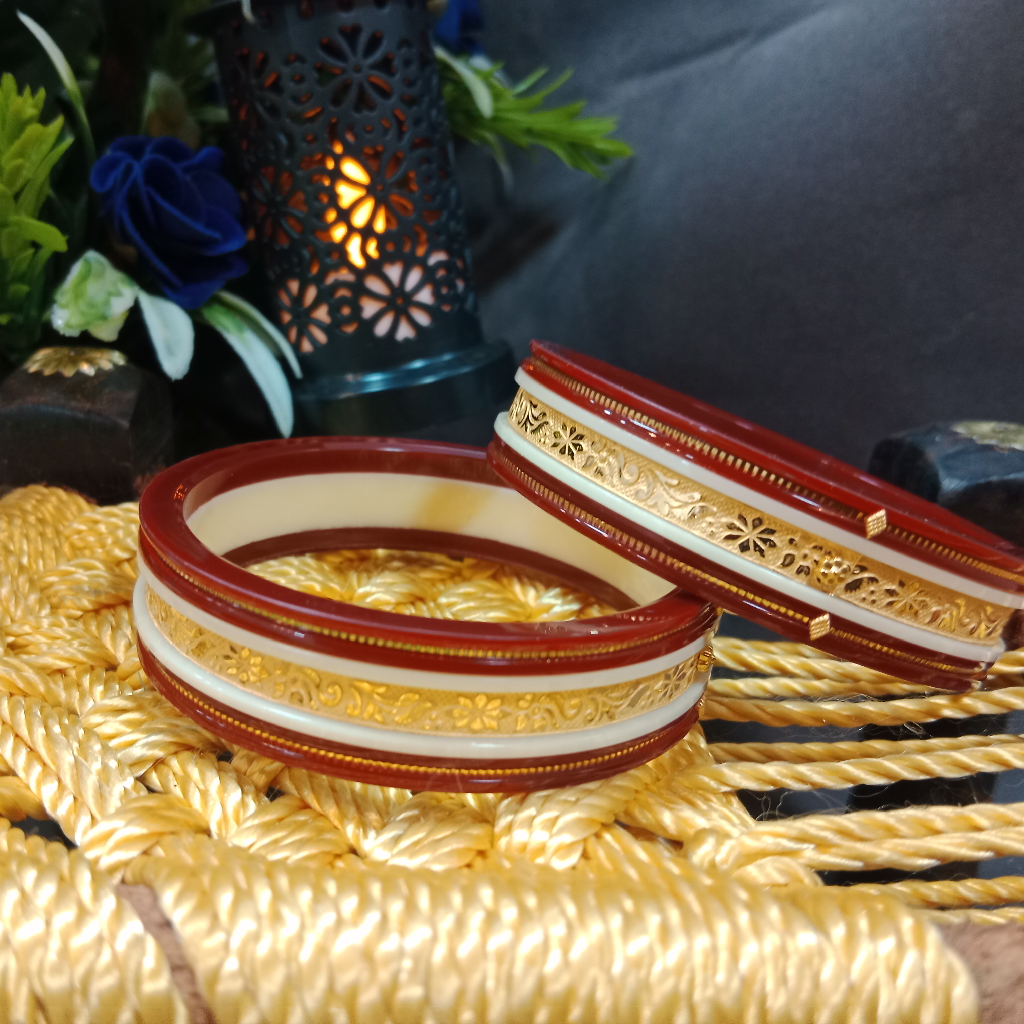 22kt Fancy 2pis Gold Plastic Chudi