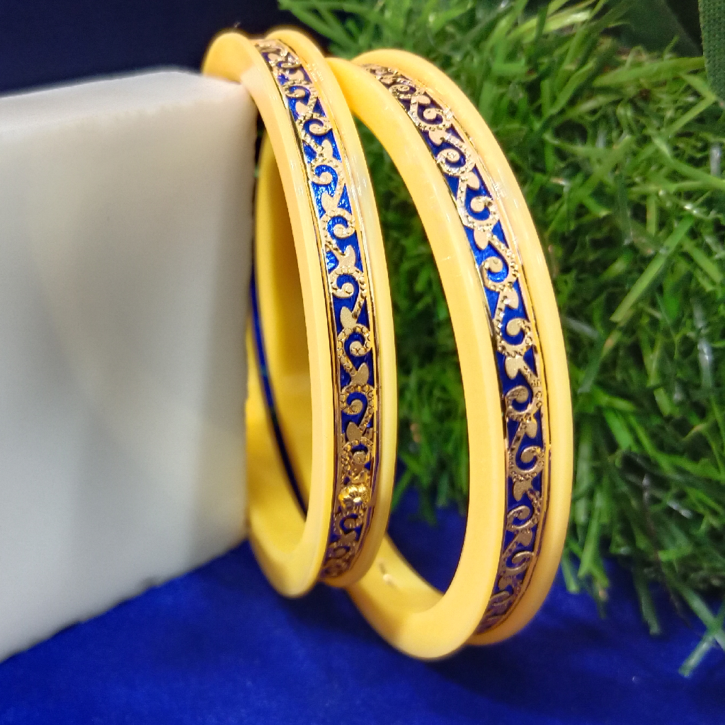 22kt fancy gold Blue plastic bangle